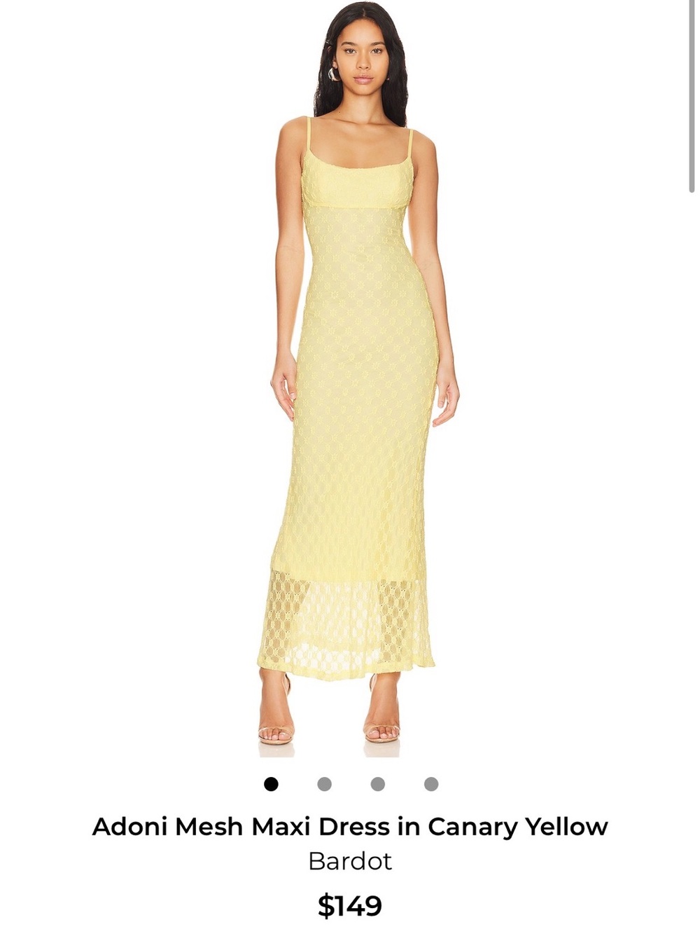 Bardot Canary Yellow Adoni Mesh Maxi Dress